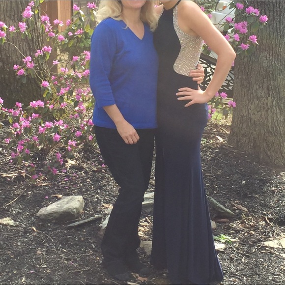 size 8 navy blue prom dress - Picture 1 of 4
